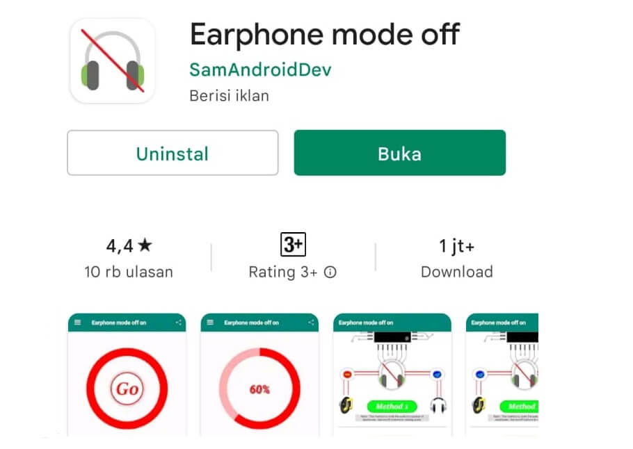 Aplikasi Earphone Mode OFF