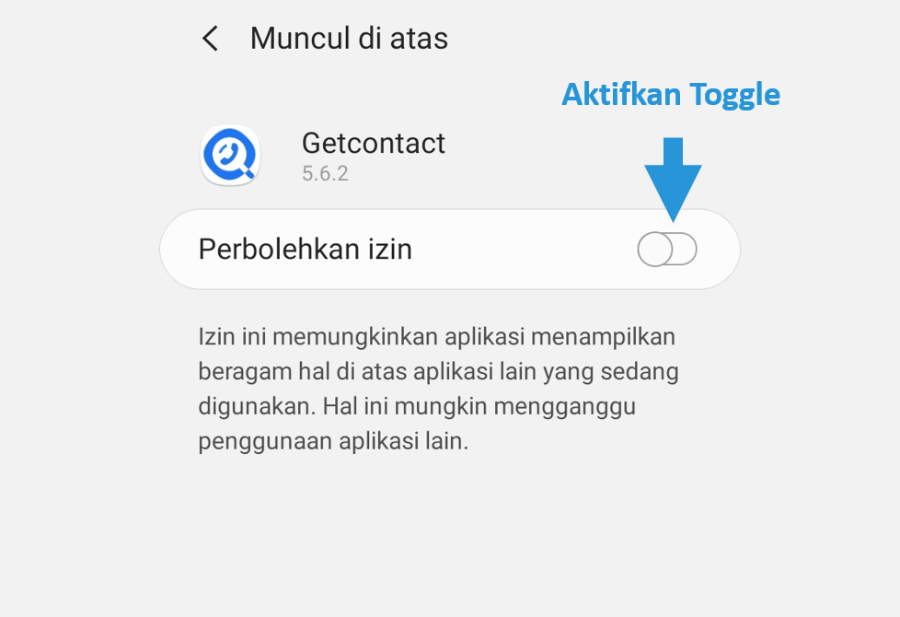 Setting Izin Aplikasi GetContact