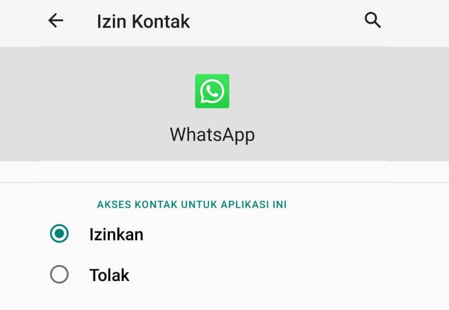 Mengatur Izin Kontak di WhatsApp