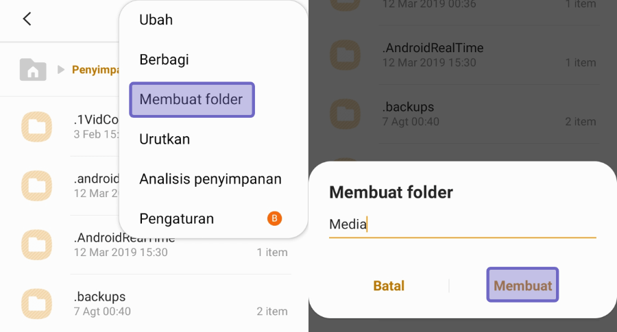 Buat Folder Media di WA