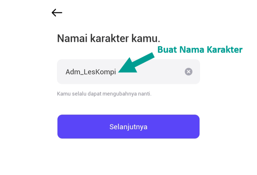 Atur Nama Karakter Zepeto