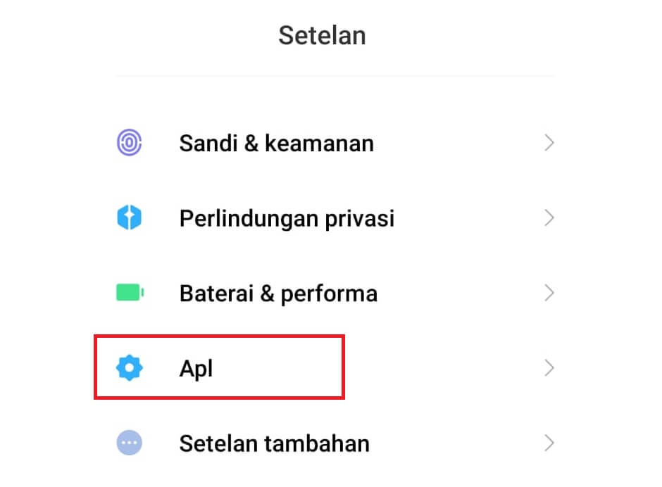 Buka Menu Apl di HP