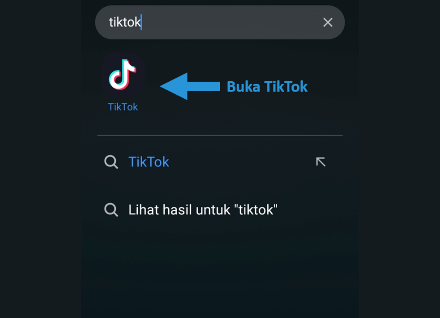 Membuka Aplikasi TikTok