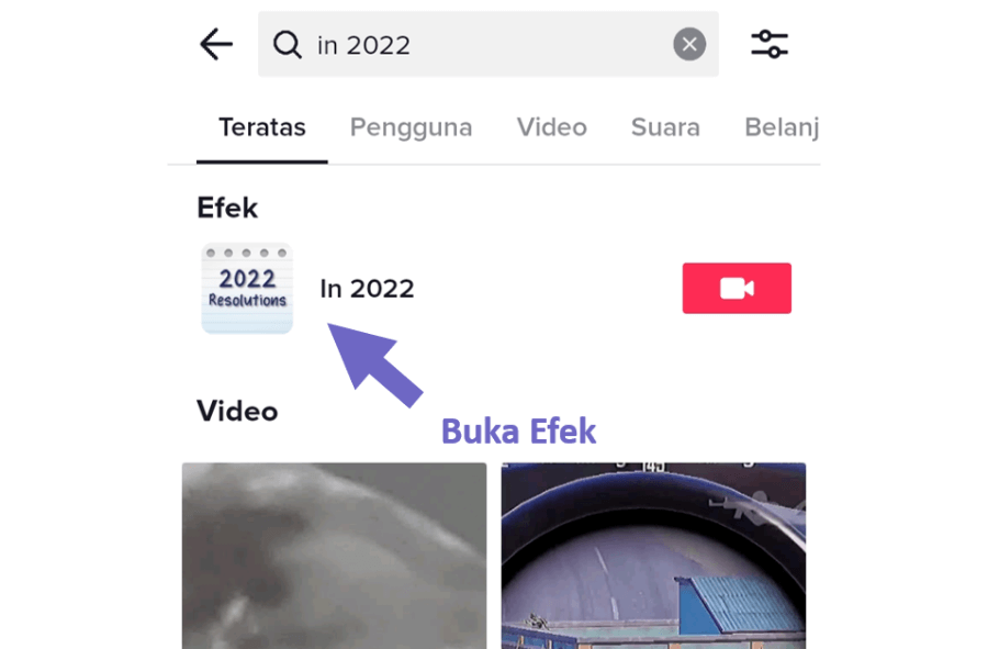 Membuka Efek TikTok