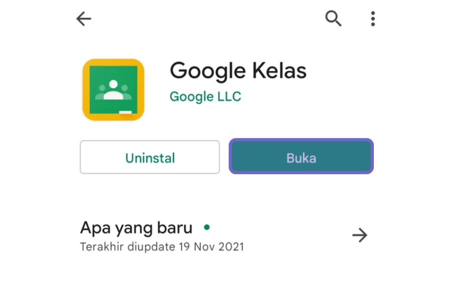 Membuka Google Kelas di HP