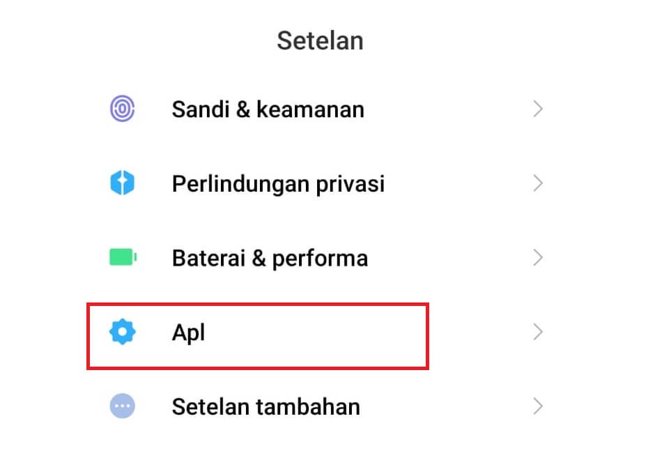 Buka Menu Aplikasi HP