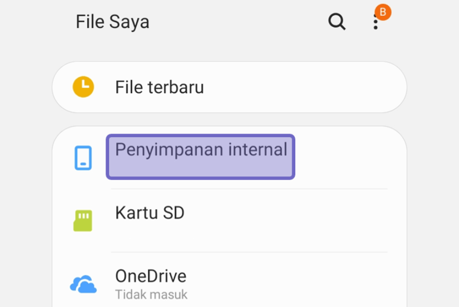 Membuka Penyimpanan Internal di HP