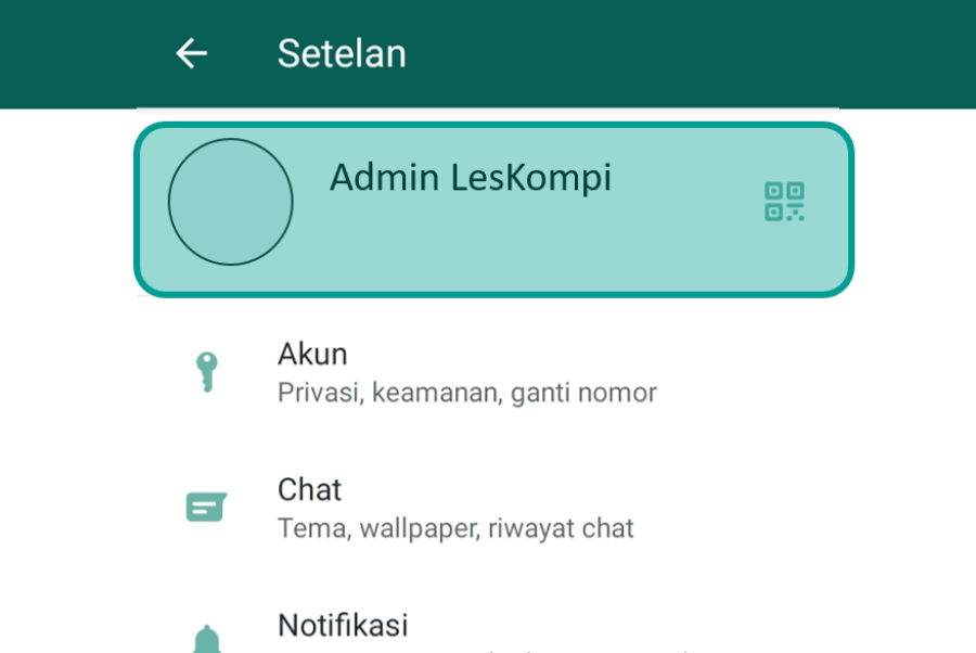 Membuka Profil WA di HP