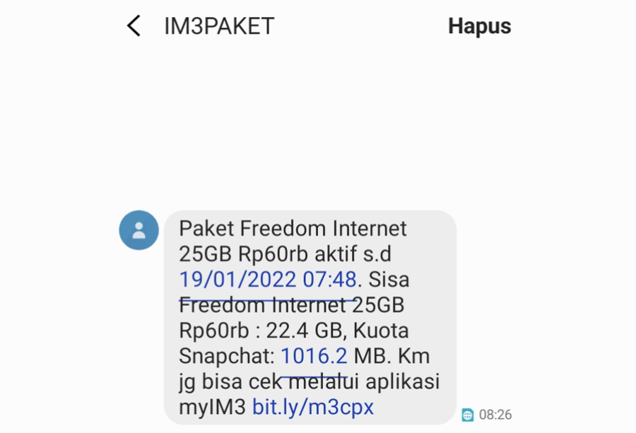 Mengecek Bonus Indosat Lewat SMS