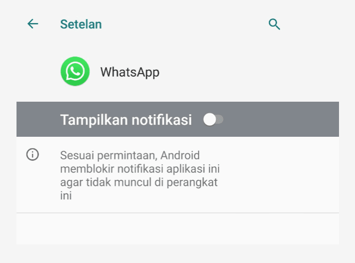 Disable Notifikasi WhatsApp Lewat Setelan