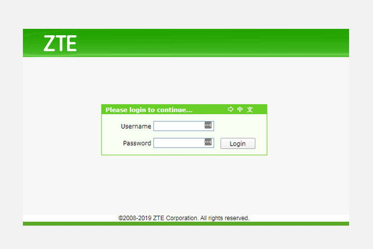 Halaman Router IndiHome ZTE