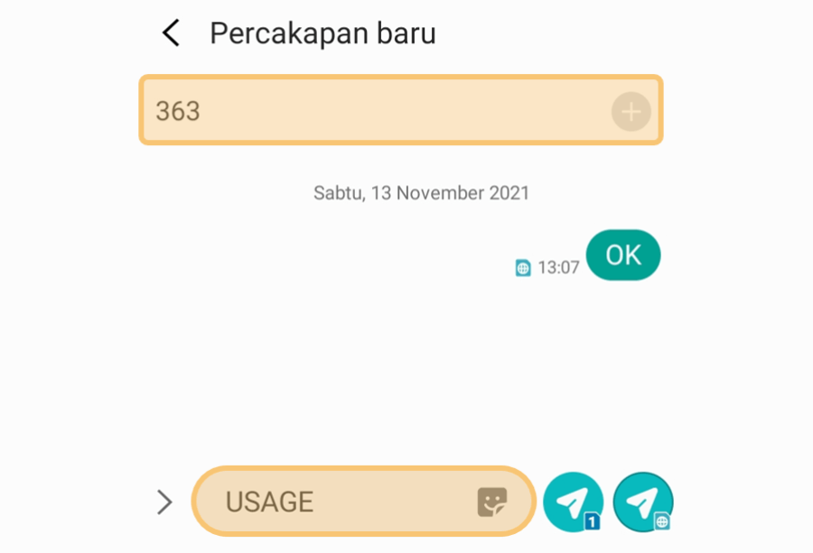 Opsi SMS ke 363