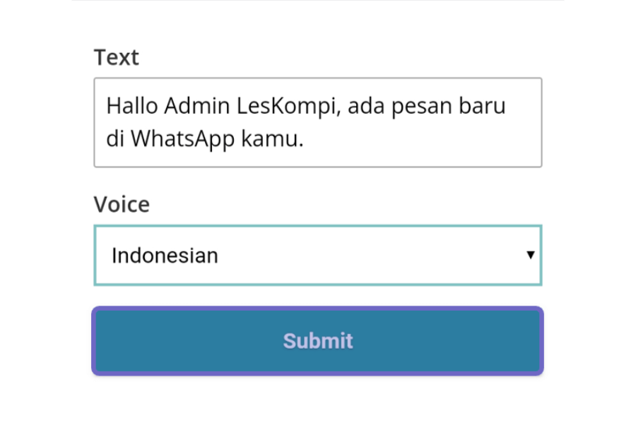 Lakukan Konversi Teks ke Audio