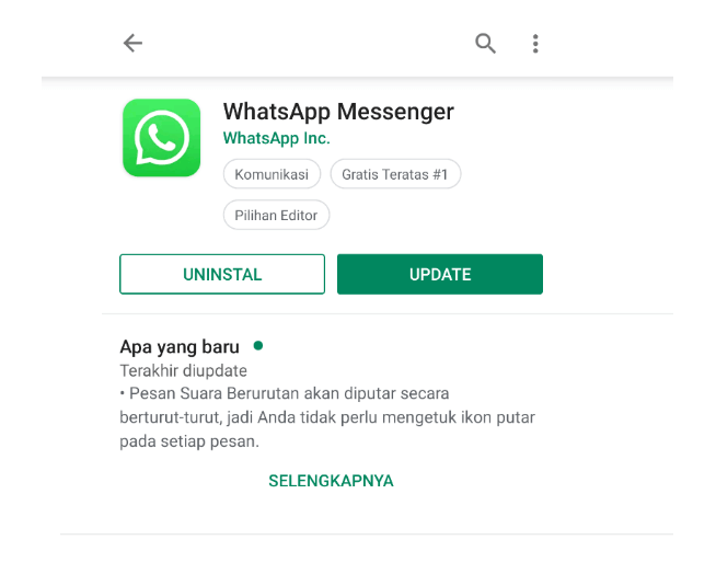 Mengupdate WhatsApp