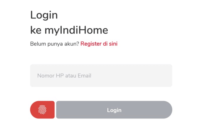 Login Aplikasi MyIndiHome