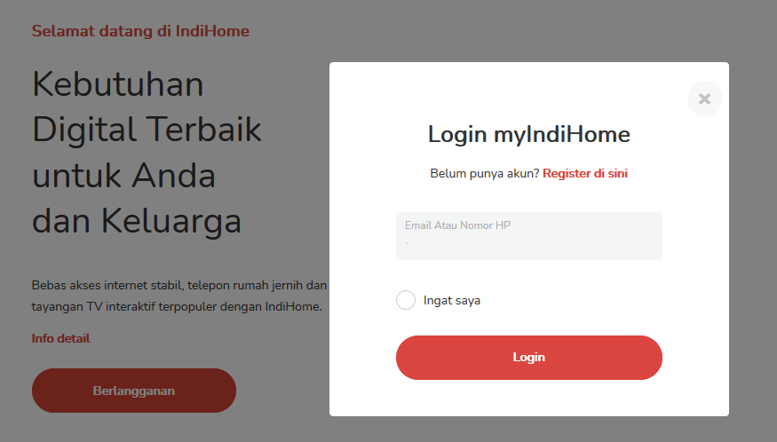 Login Situs IndiHome