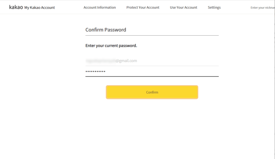 Masukkan Password dan Hapus Akun KakaoTalk