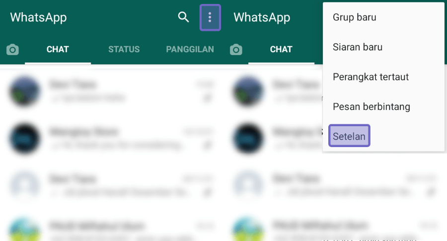 Buka Setelan WhatsApp
