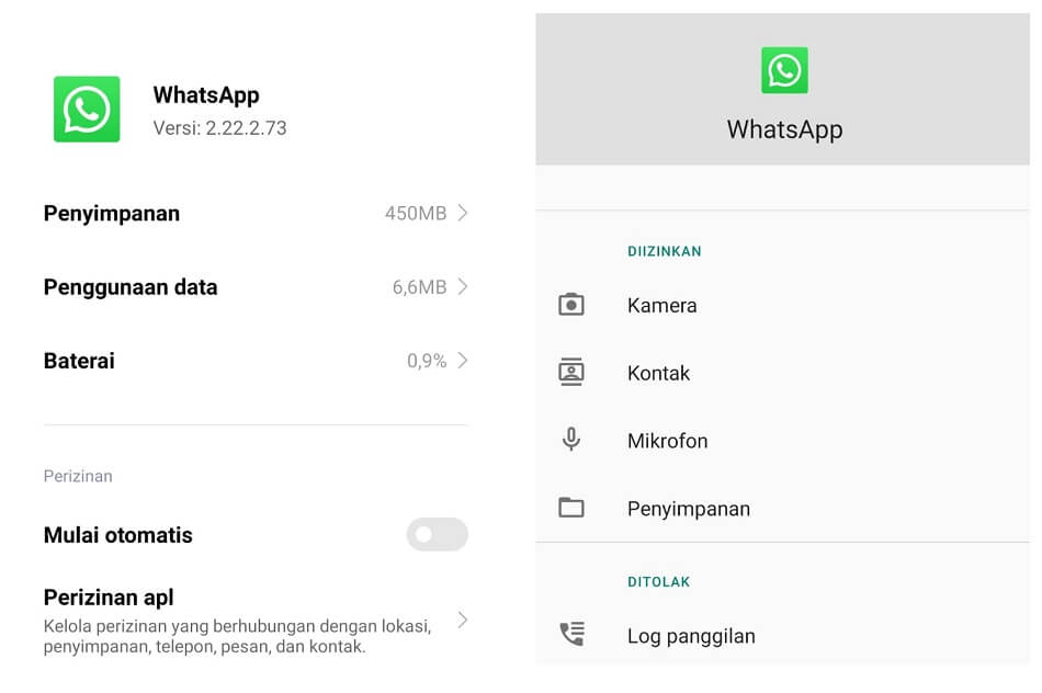 Aktifkan Izin di Aplikasi WhatsApp