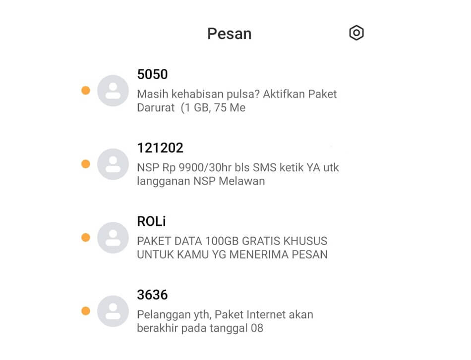 Hapus SMS Tidak Diperlukan