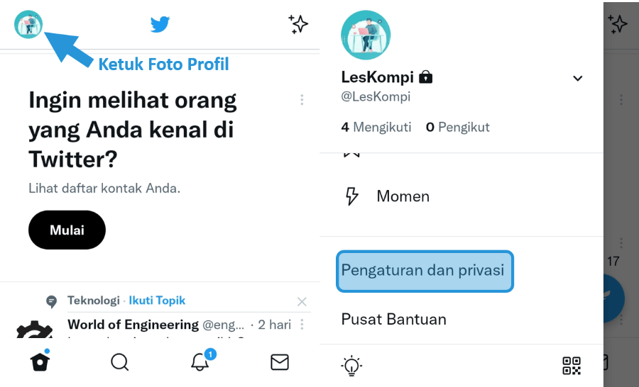 Pengaturan dan Privasi Twitter