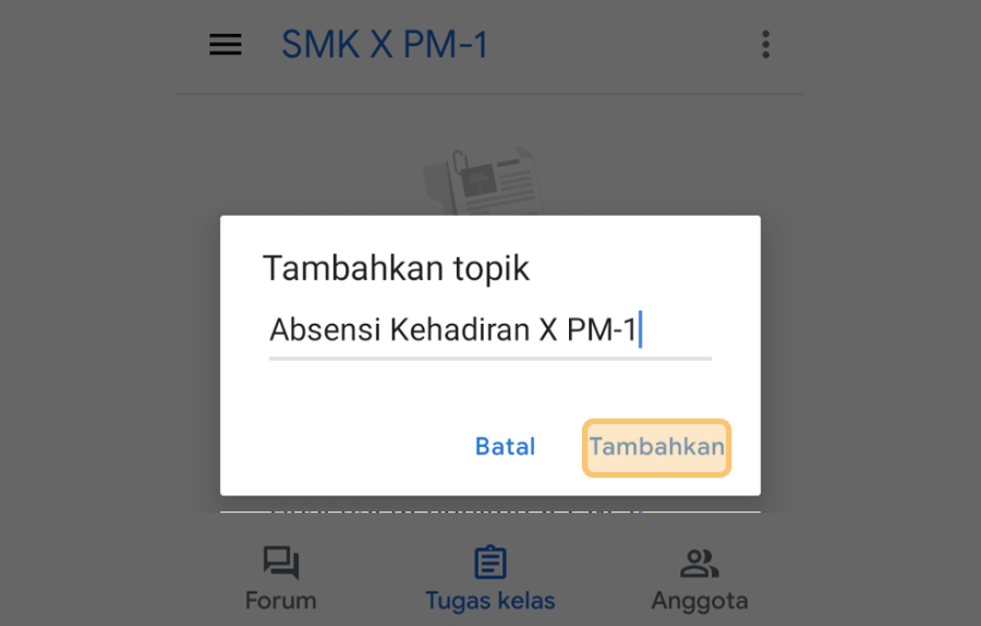 Opsi Tambahkan Topik Baru