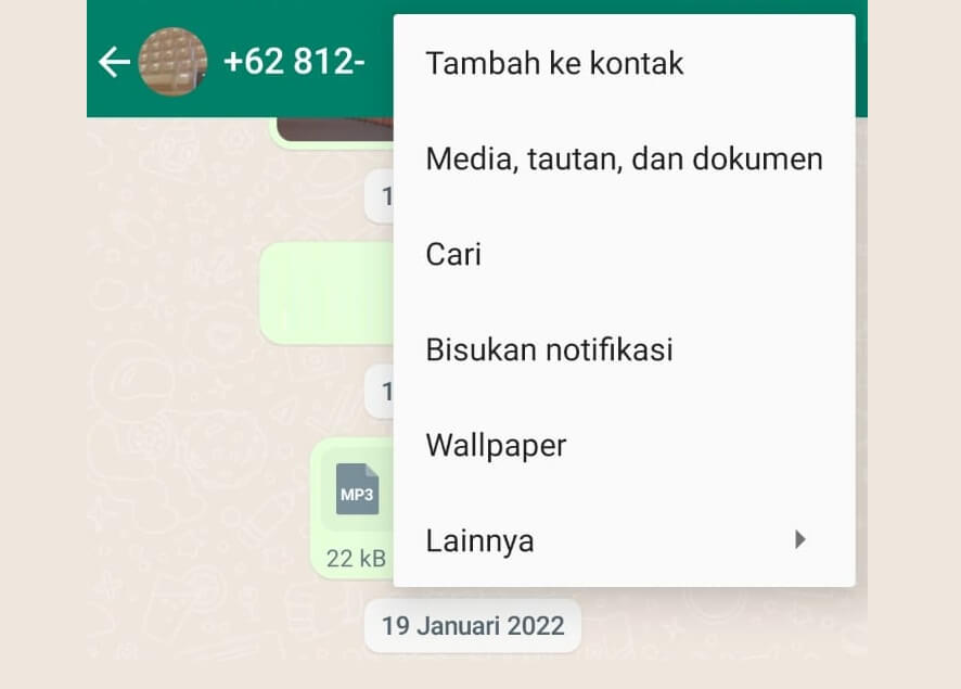 Opsi Tambah Kontak WA