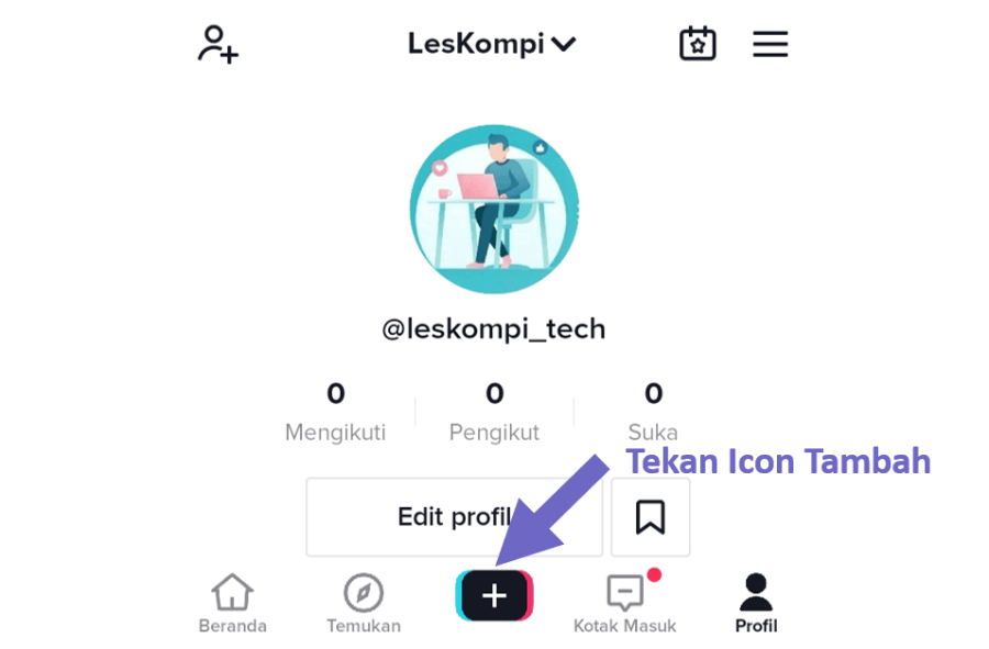 Menu Tambah di TikTok