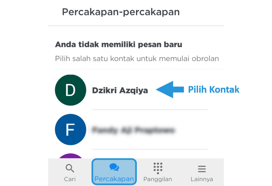 Memilih Kontak Percakapan