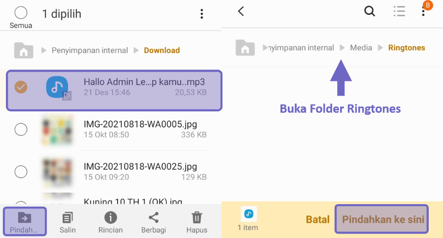 Memindahkan File Audio WA