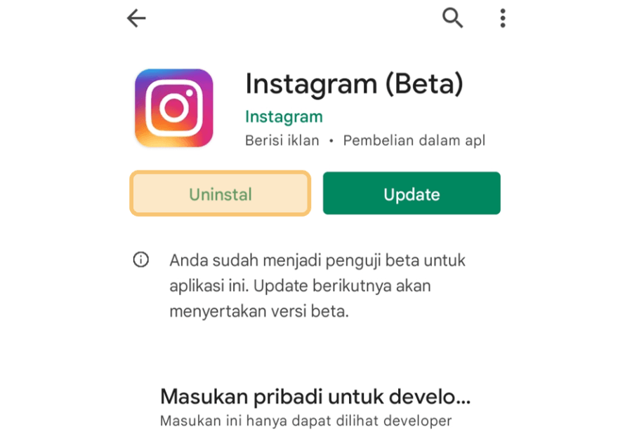 Reinstall Instagram di HP Android