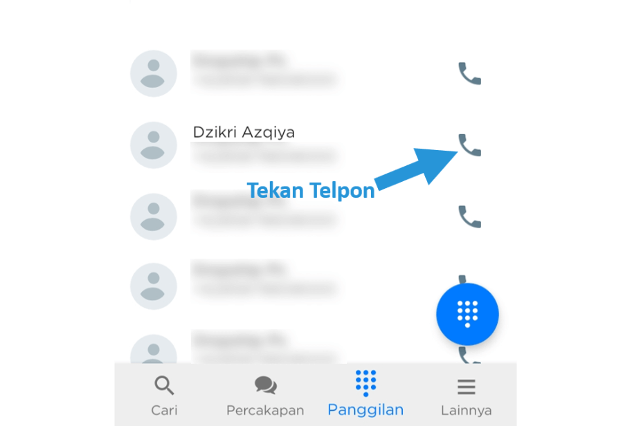 Tekan Tombol Panggilan GetContact