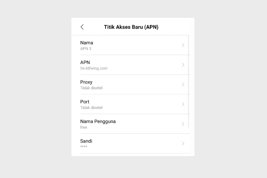 APN Tri 5G di HP