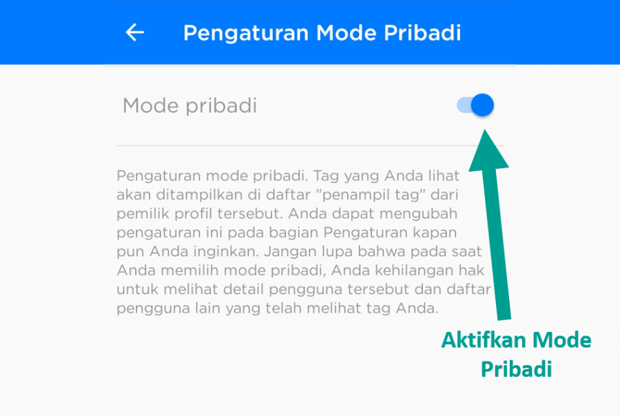 Aktifkan Mode Pribadi di GetContact