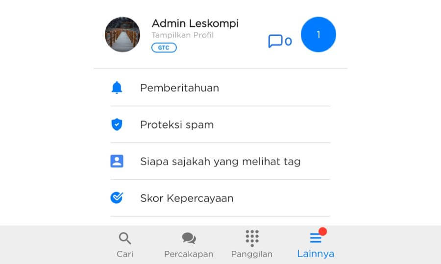 Contoh Akun GetContact Dikembalikan