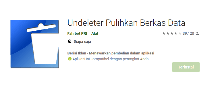 Aplikasi Undeleter di Android