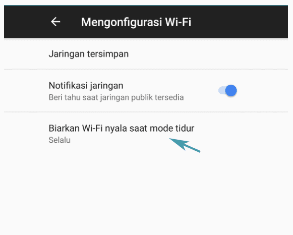 Setting Mode Tidur WiFi