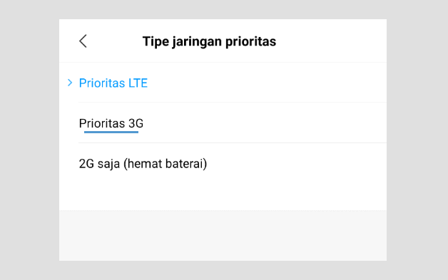 Setting Sinyal ke 3G di Xiaomi