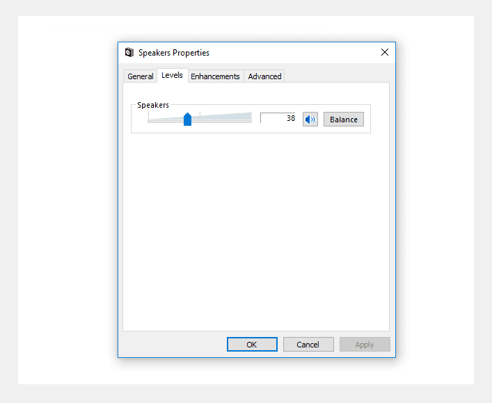 Setting Volume Speaker Control Panel