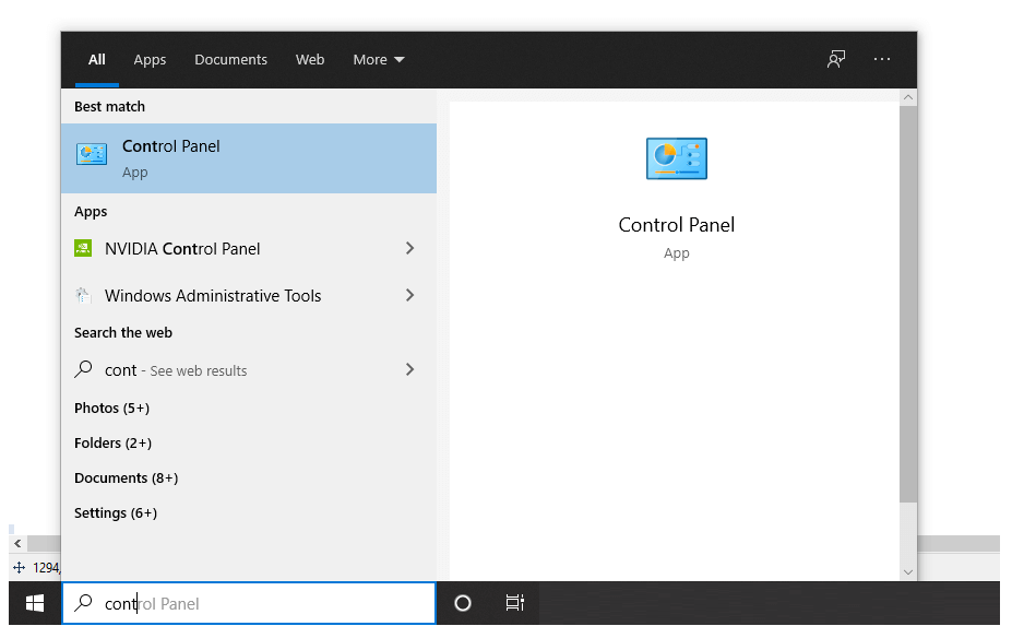 Control Panel Windows