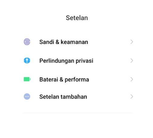 Menu Keamanan di HP
