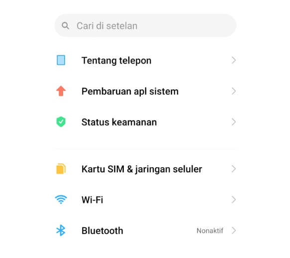 Menu WiFi HP