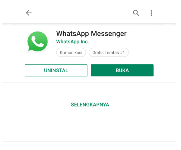 Buka WhatsApp Playstore