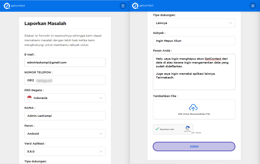 Menghapus GetContact Secara Permanen