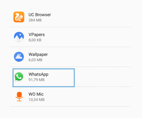 Cari WA di Daftar Aplikasi