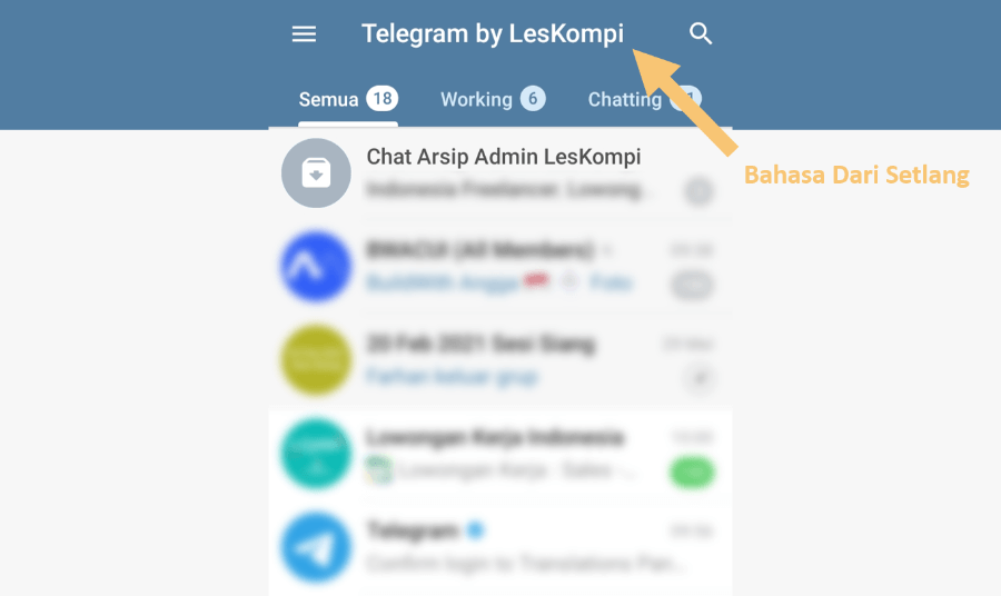 Contoh Berhasil Menerapkan Setlang di Telegram