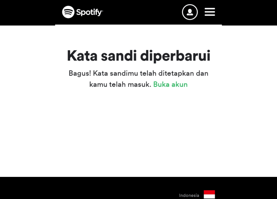 Contoh Kata Sandi Spotify Direset