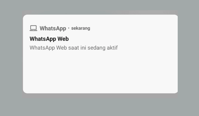 Contoh Notif WA Web di HP