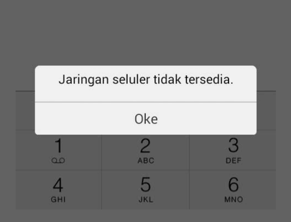 Contoh Pesan Jaringan Seluler Tidak Tersedia di HP