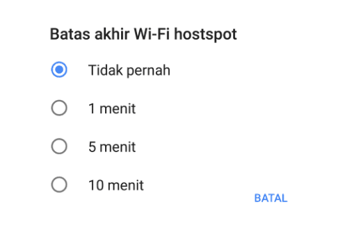 Contoh Setting Batas WiFi HP Android